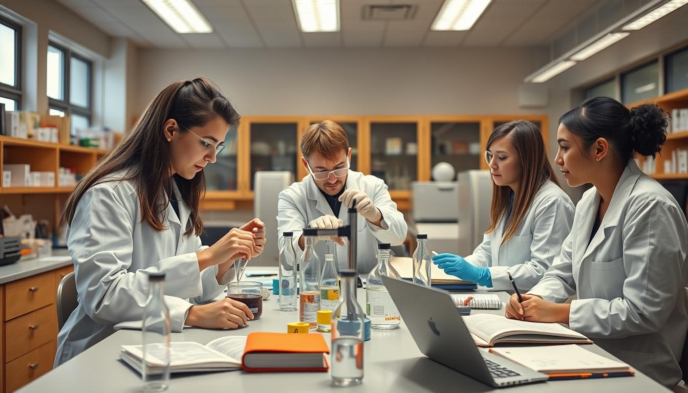 Student using learning strategies while studying