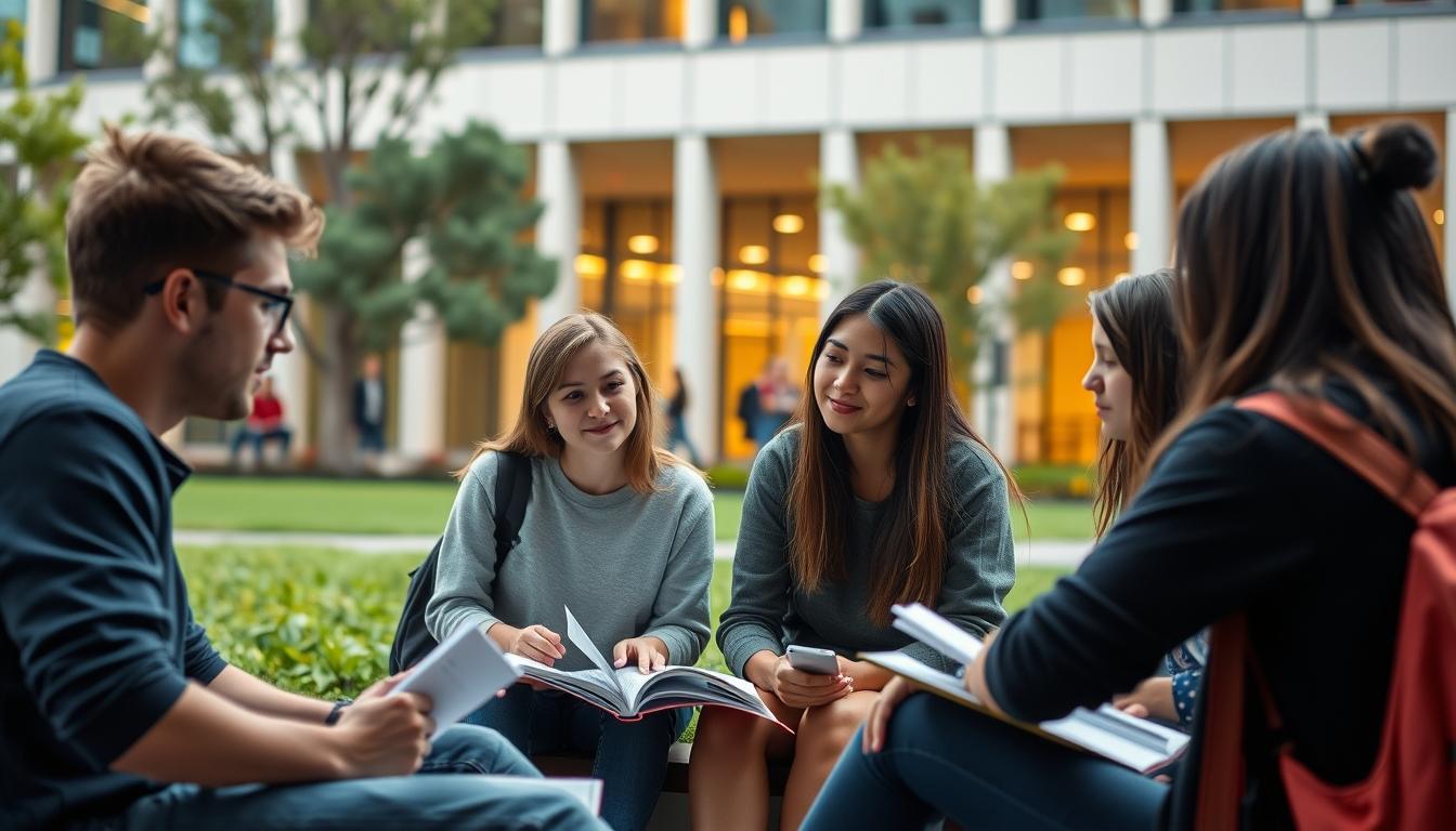 Modern university campus for students